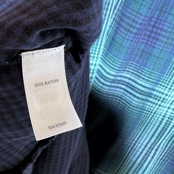 J. Jill Blue Green Plaid Button Up Long Sleeve Shirt soft Cozy Lined Pockets S - Picture 9 of 10